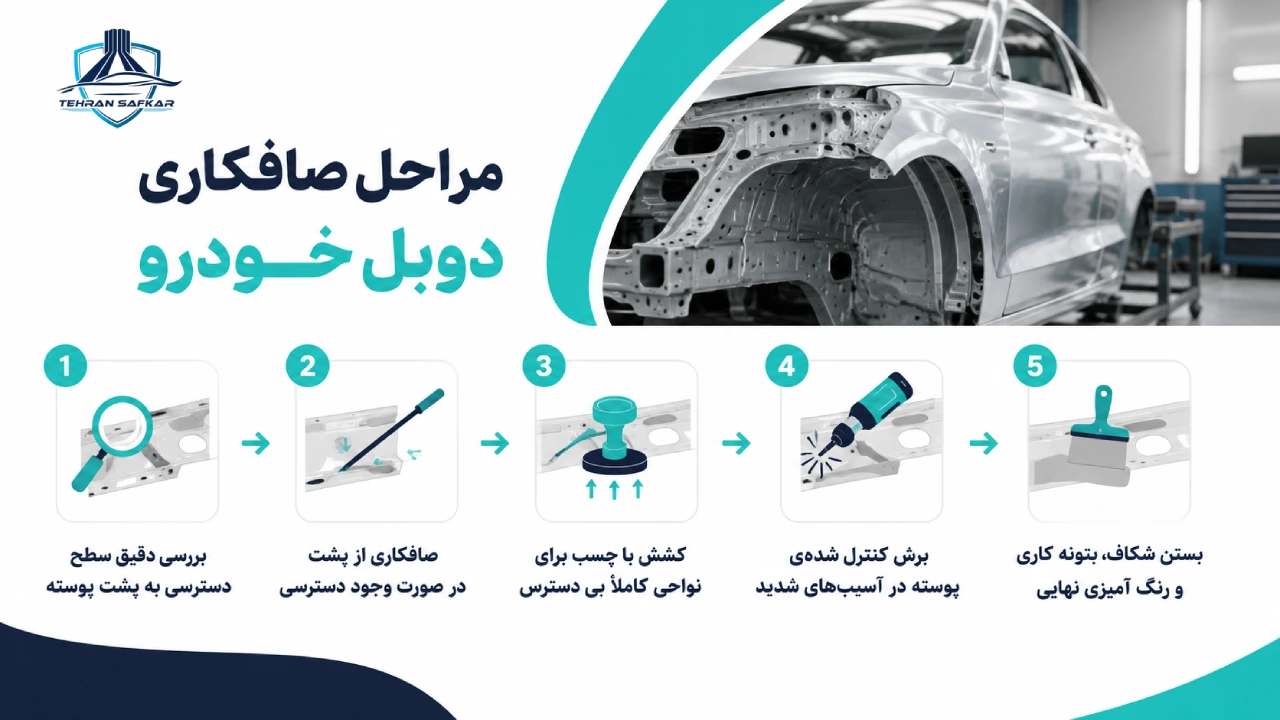 مراحل صافکاری دوبل خودرو